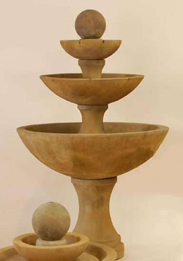 Terso Three Tier Outdoor Cast Stone Garden Fountain With Spillways Fountain Tuscan